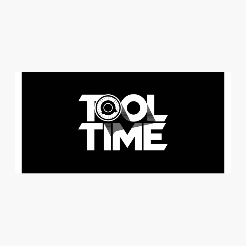 Black and White Tool Time Logo with Clock Typography Coffee Mug