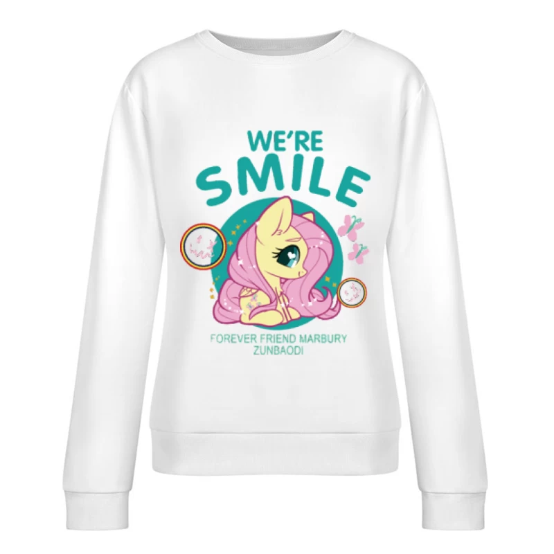 Süßes Pony-Design mit Fröhlichkeit Damen Pullover Sweatshirt