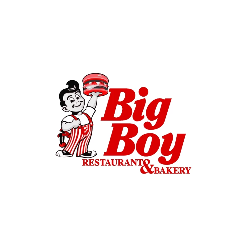 Vintage Big Boy Restaurant and Bakery Logo with Cartoon Mascot Desk Mat