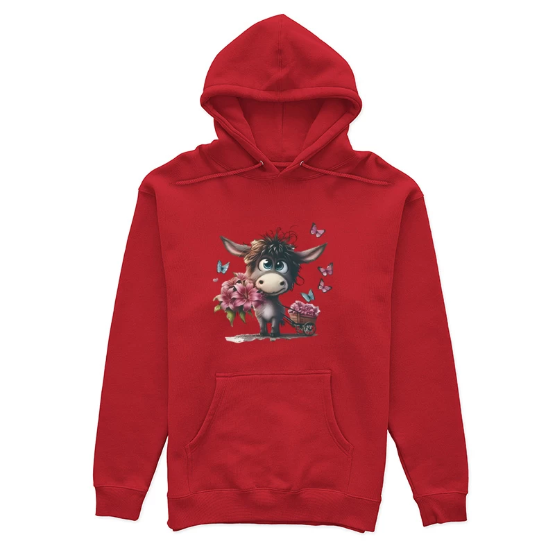 Adorable âne avec fleurs et papillons Femme Sweat à capuche
