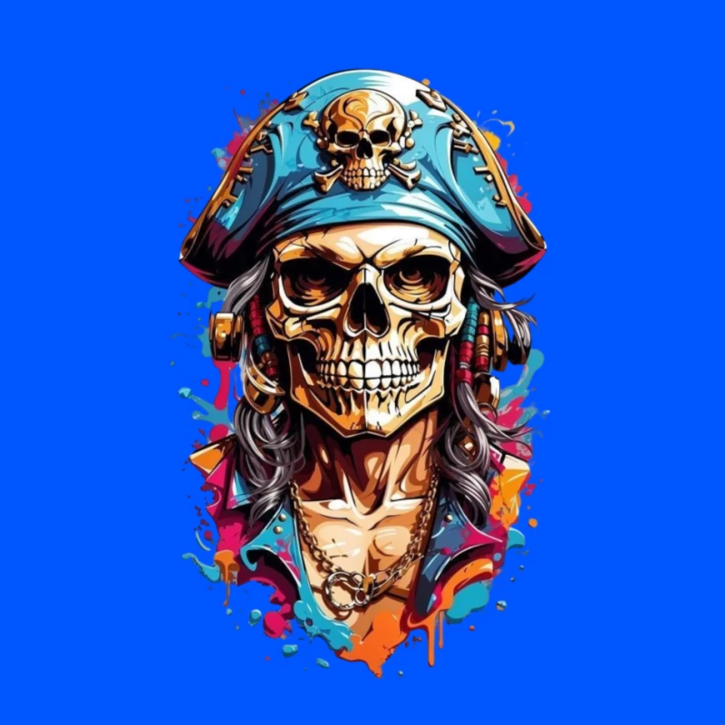 Stylized Pirate Skull Art Pin