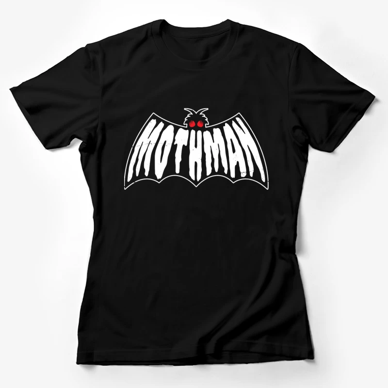 Minimalist White Bat with Red Eyes Female T-Shirt