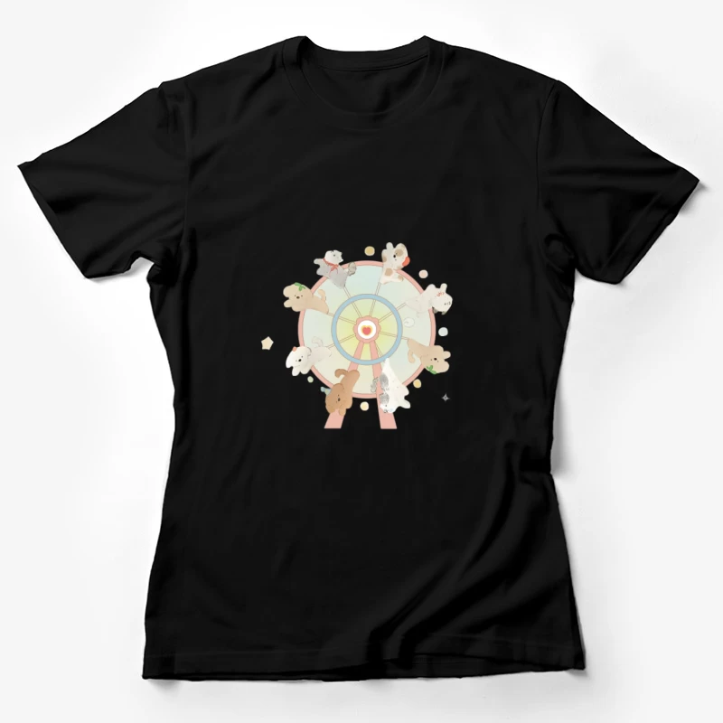 Des oursons mignons sur une grande roue Femme T-Shirt