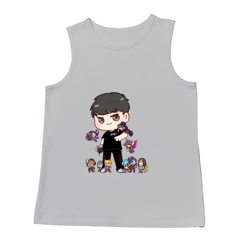Chibi-Design mit Charakteren Herren Tanktops