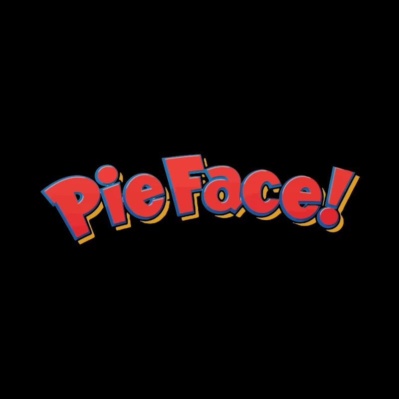 Pie Face Classic Game Logo in Red Cartoon Letters Pin