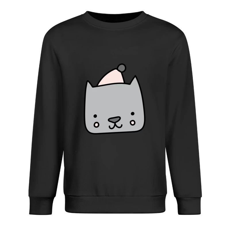 Chat mignon avec bonnet Homme Sweat-shirt à enfiler
