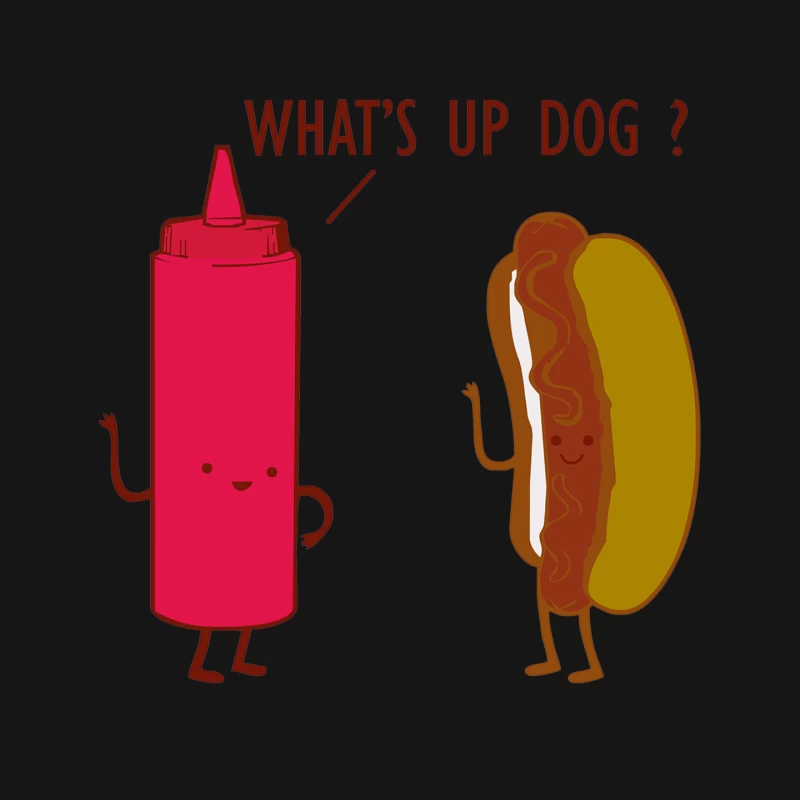 What Up Dog Ketchup Hot Dog Mouse Pad