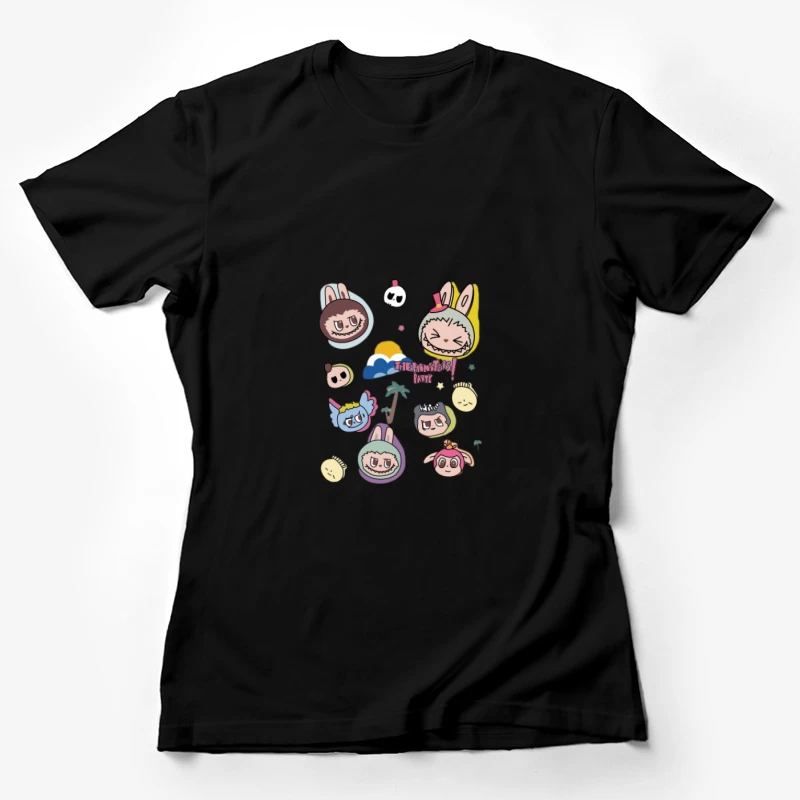 Design de fête de monstres mignons Femme T-Shirt