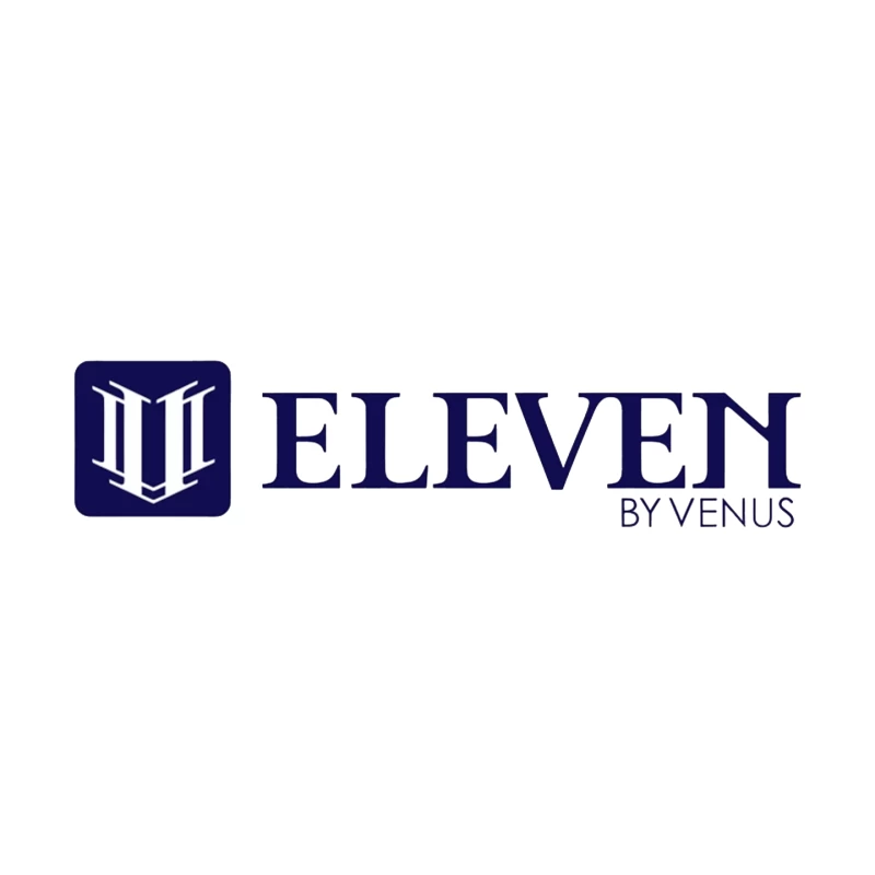 Modern Navy Blue Eleven by Venus Logo Design Mouse Pad