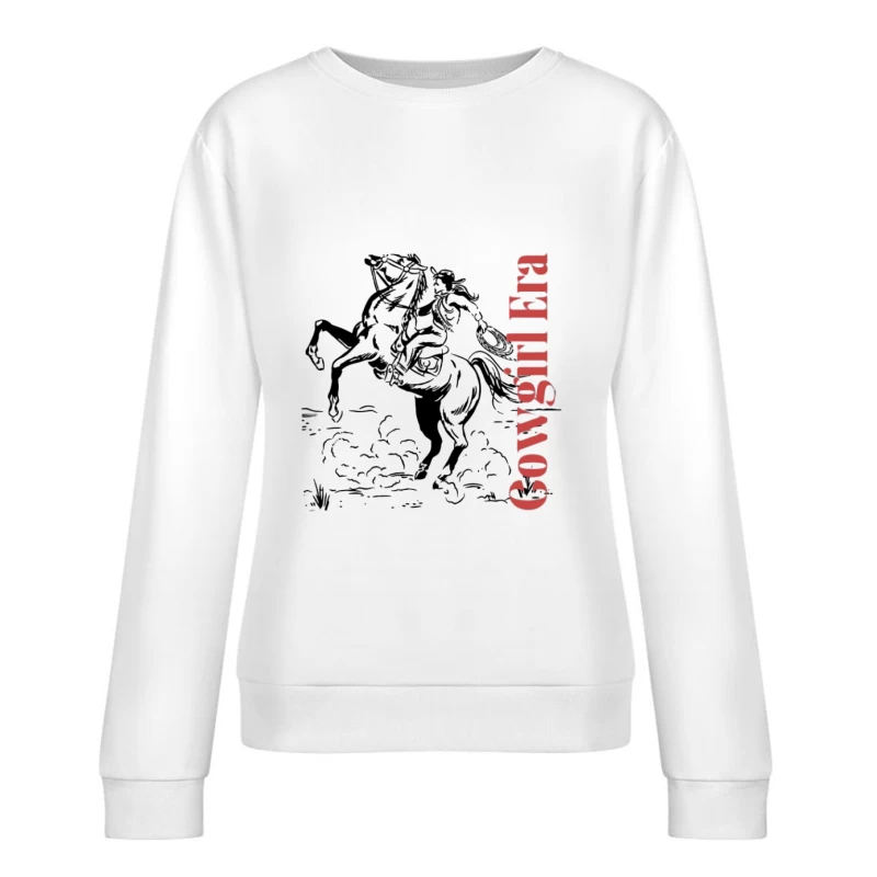 Design de Cowgirl Rodéo Femme Sweat-shirt à enfiler
