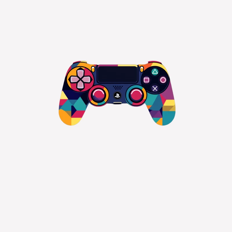 Colorful Geometric PlayStation DualShock 4 Controller Male T-Shirt