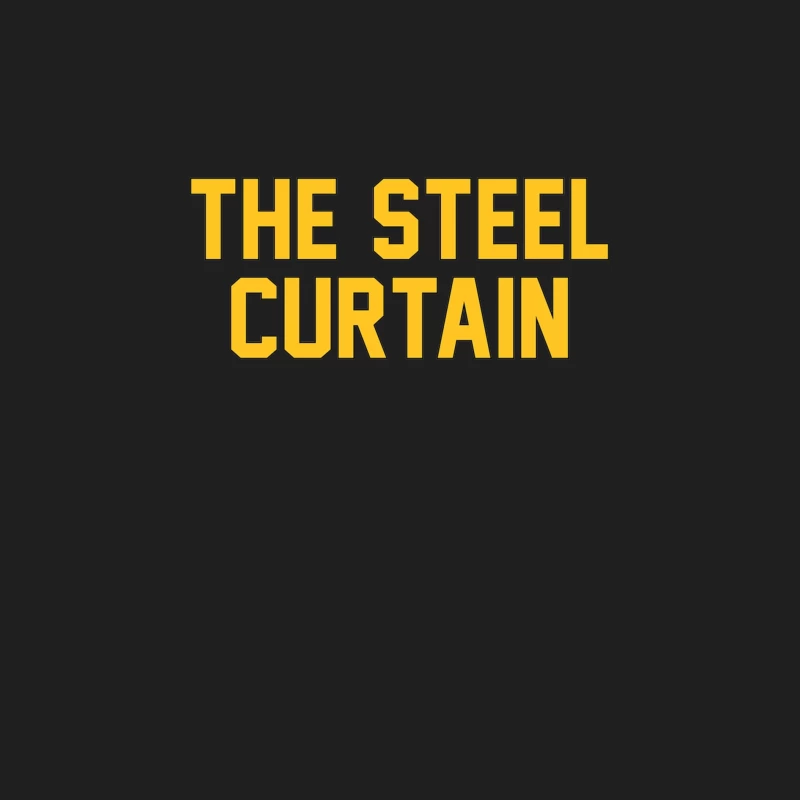 Bold Yellow Typography: The Steel Curtain Male Tank Top