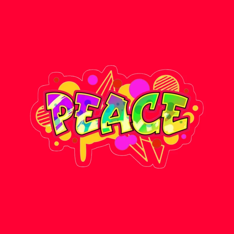 Colorful Peace Graffiti Design Mouse Pad