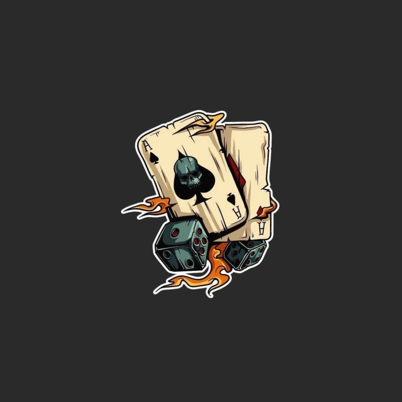 Skull and Playing Cards with Dice Baseball Cap