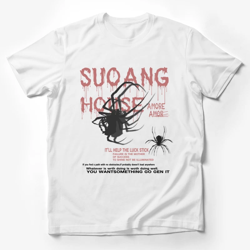 Spinnenmotiv mit Text Herren T-Shirt
