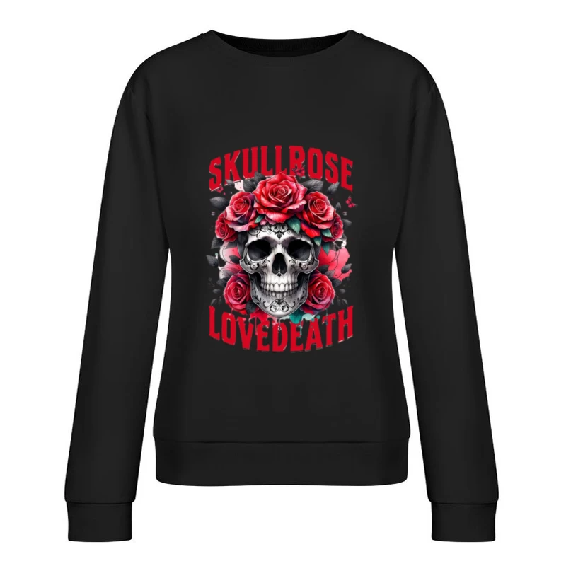 Art Crâne et Roses Femme Sweat-shirt à enfiler