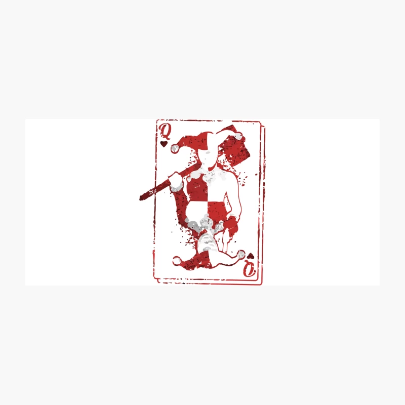 Abstract Distressed Queen of Hearts Playing Card Illustration Coffee Mug