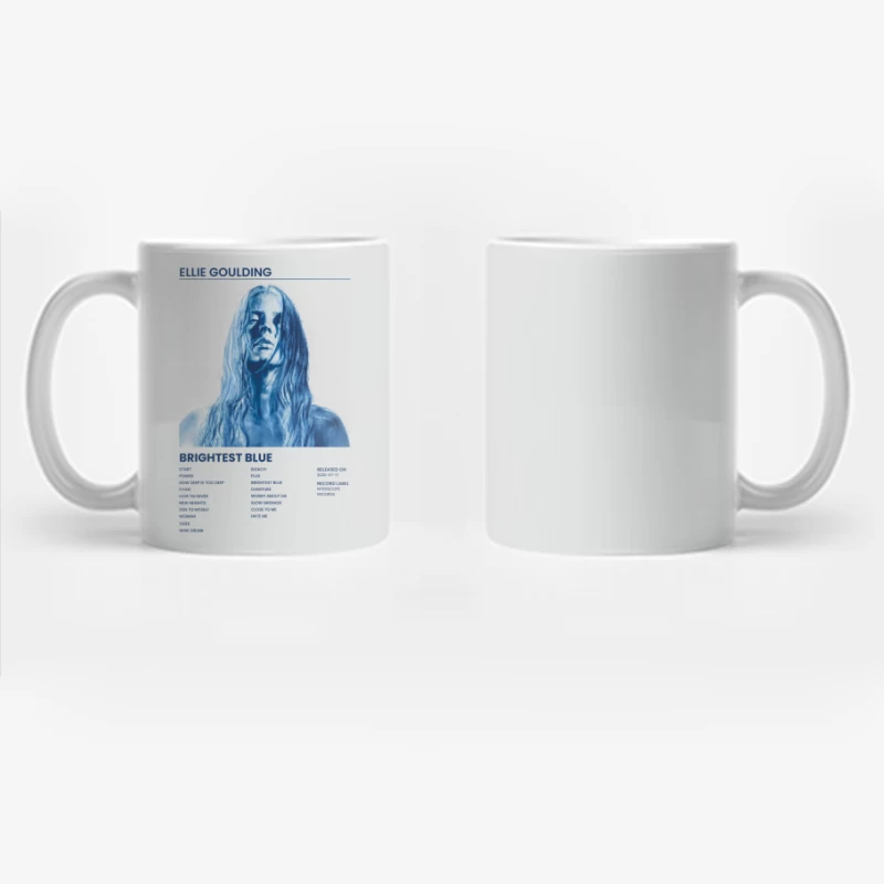 Blue Monochrome Album Cover with Track List Coffee Mug