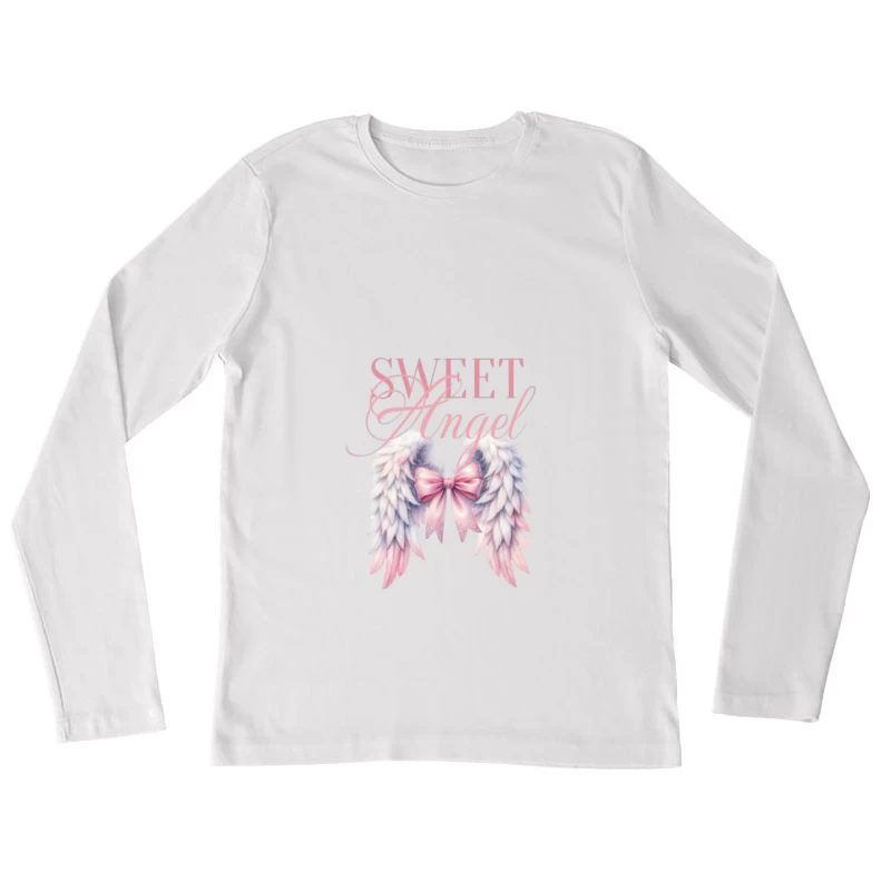 Ange Doux avec Ailes et Nœud Femme Manches Longues T-Shirt