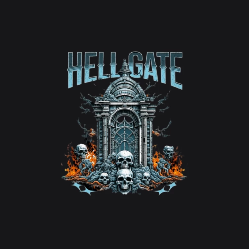 Höllentor mit Totenköpfen und Flammen Damen Pullover Hoodie