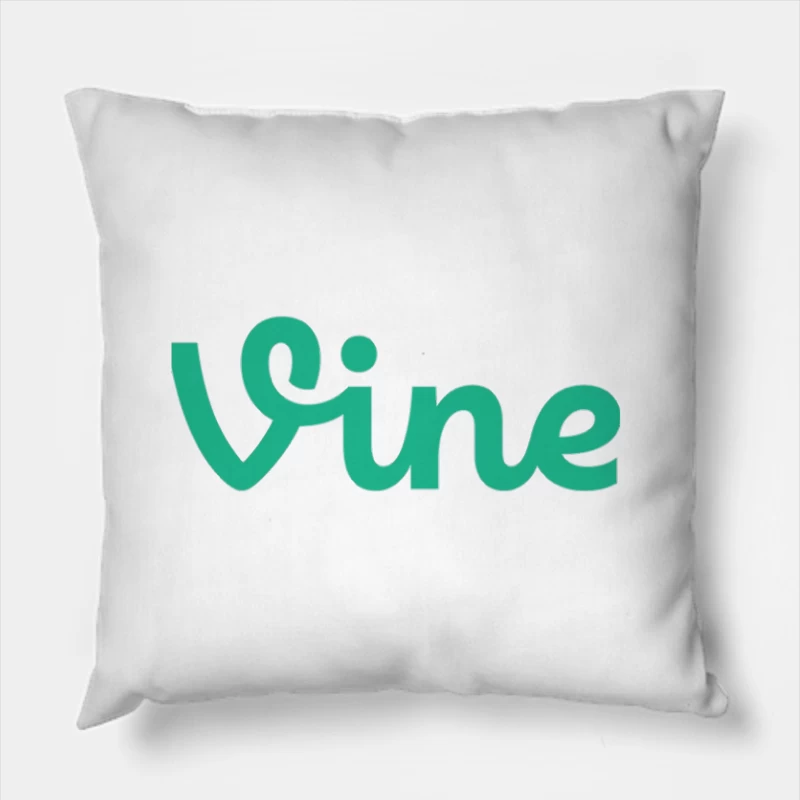 Vine Social Media Platform Green Logo Throw Pillow