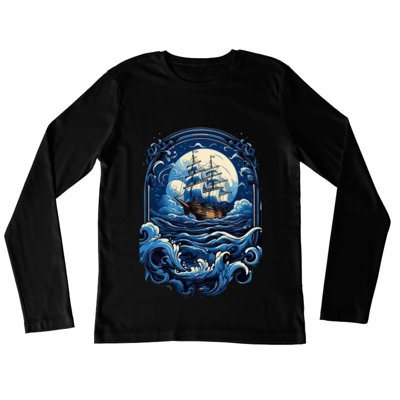 Relaxing Beach Scene with Tropical Drink Female Long Sleeve T-Shirt