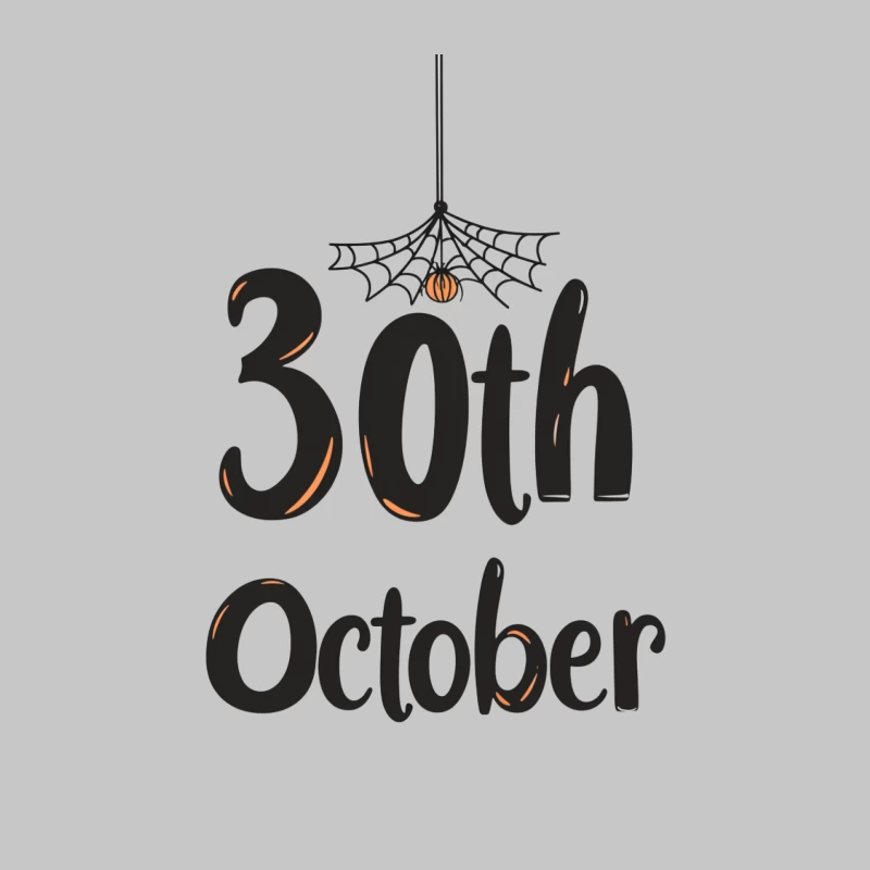 Halloween Date Typography with Spider Web and Pumpkin Male Long Sleeve T-Shirt