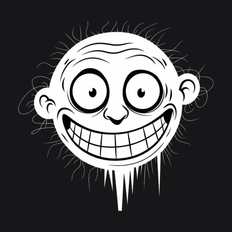 Funny Cartoon Face Sketch with Big Smile Female Pullover Hoodie