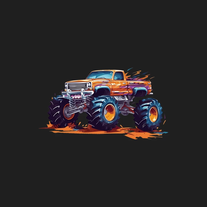 Orange Monster Truck Illustration Herren Tanktops