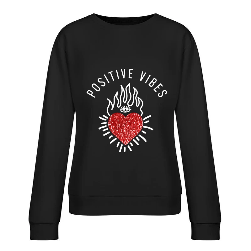 Positives Herzdesign mit Flammen Damen Pullover Sweatshirt