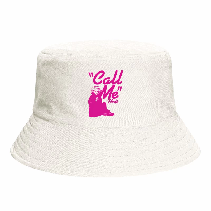 Vintage Pink "Call Me" Blondie Single Poster Bucket Hat