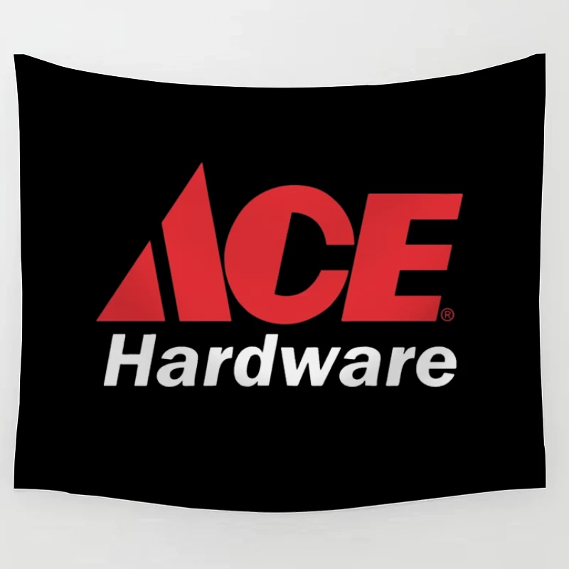 Ace Hardware Store Logo in Red and White Design Tapestry