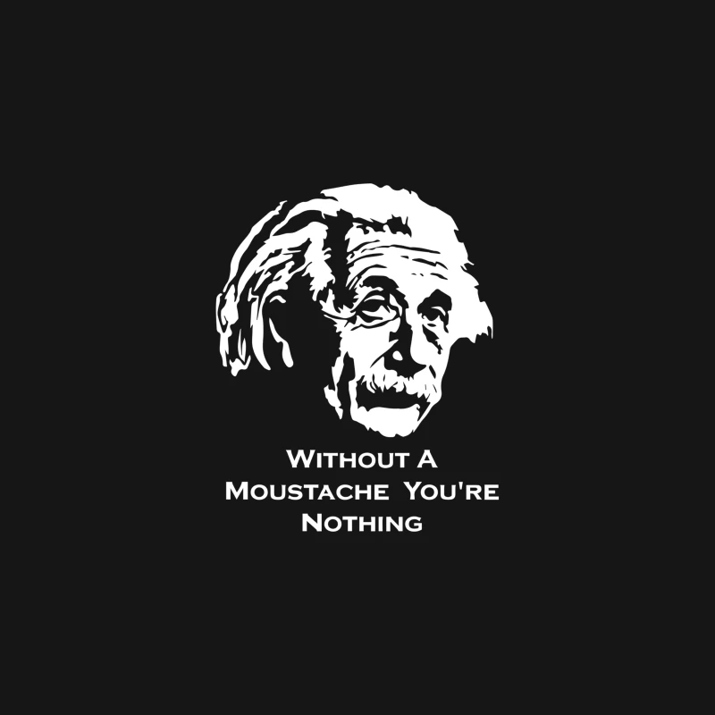 Without A Moustache Einstein Proud Hirsute Mustachioed Grooming Desk Mat