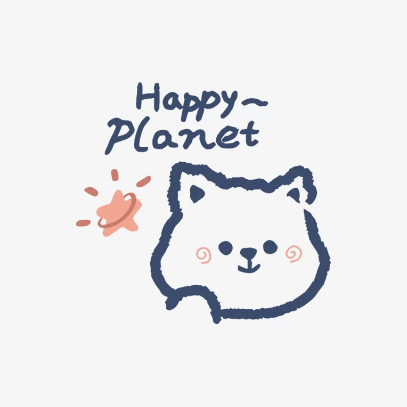 Fröhlicher Planet mit Katze und Stern Damen Langarm T-Shirt