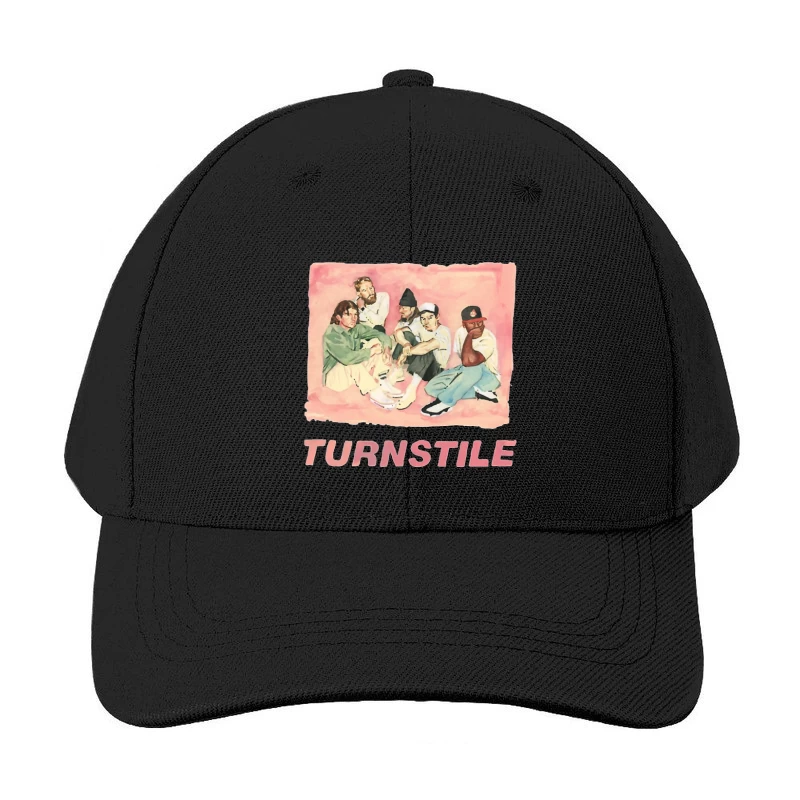 Watercolor Portrait of Hip Hop Group "Turnstile" Baseball Cap