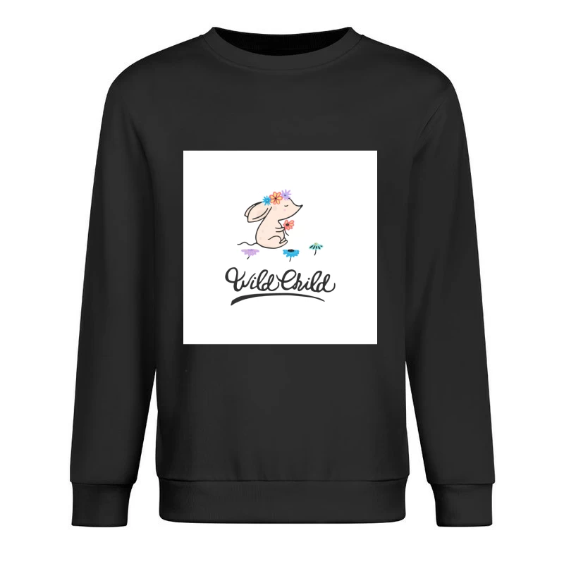 Lapin Enfant Sauvage avec Fleurs Homme Sweat-shirt à enfiler