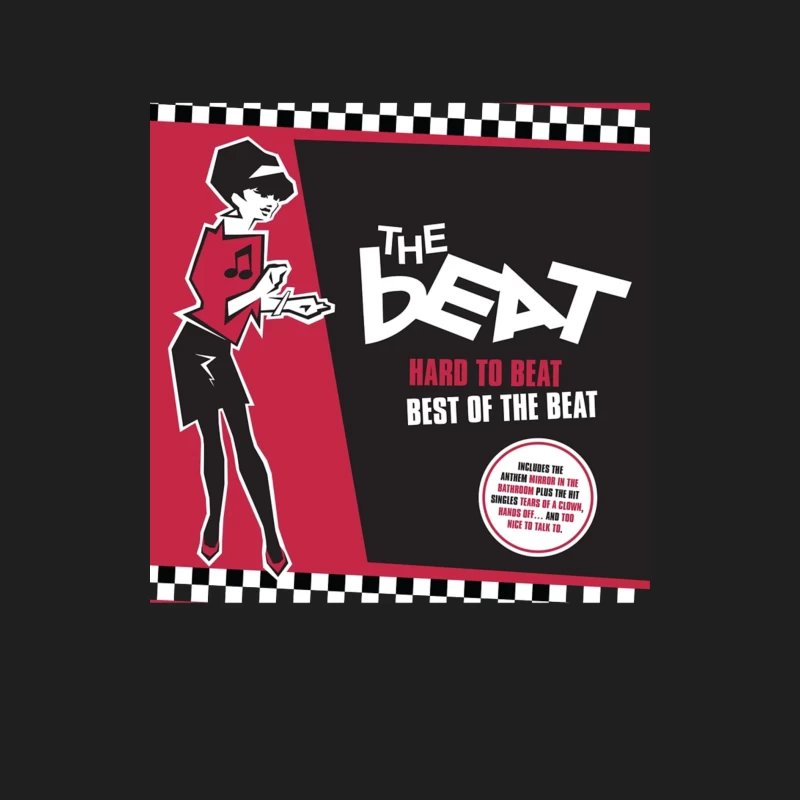 "Hard to Beat: Best of The Beat" Ska Music Album Cover with Red and Black Design Male Tank Top