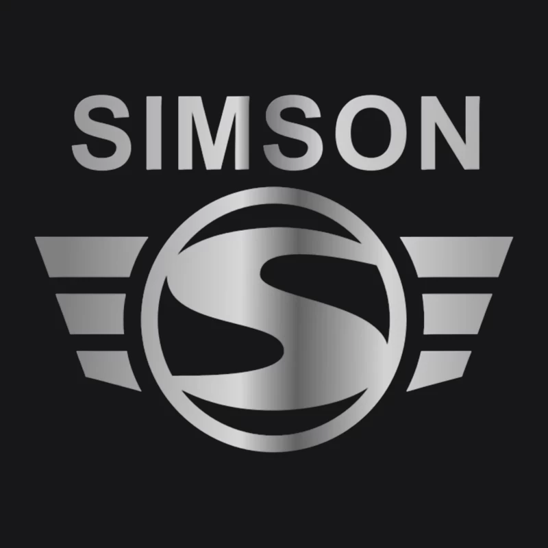 Simson Vintage Motorcycle Brand Logo with Silver Wings Male Pullover Hoodie