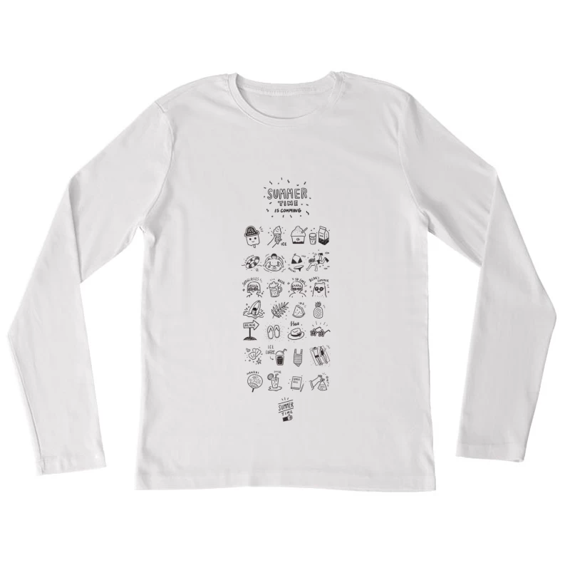 Sommerzeit Eiskrem Sammlung Damen Langarm T-Shirt