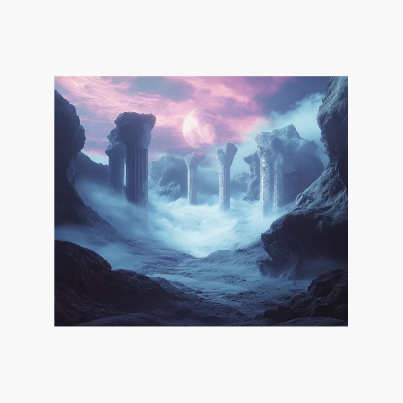 Ethereal Columns on a Misty Alien World Cotton Tote Bag