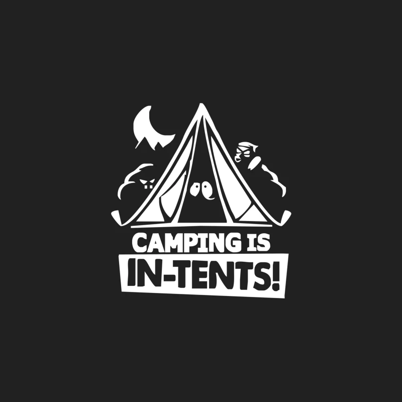 White Ink Camping Is In Tents Funny Bucket Hat