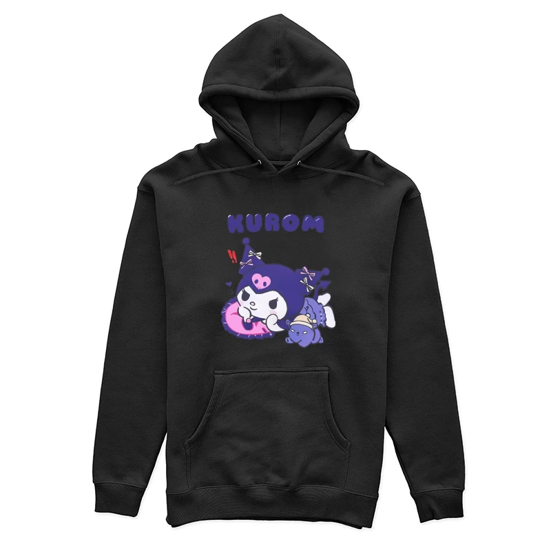 Illustration Kawaii de Kuromi avec Donut Femme Sweat à capuche