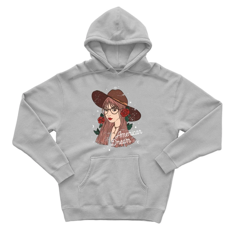 Jeune Femme avec Chapeau et Roses Homme Sweat à capuche