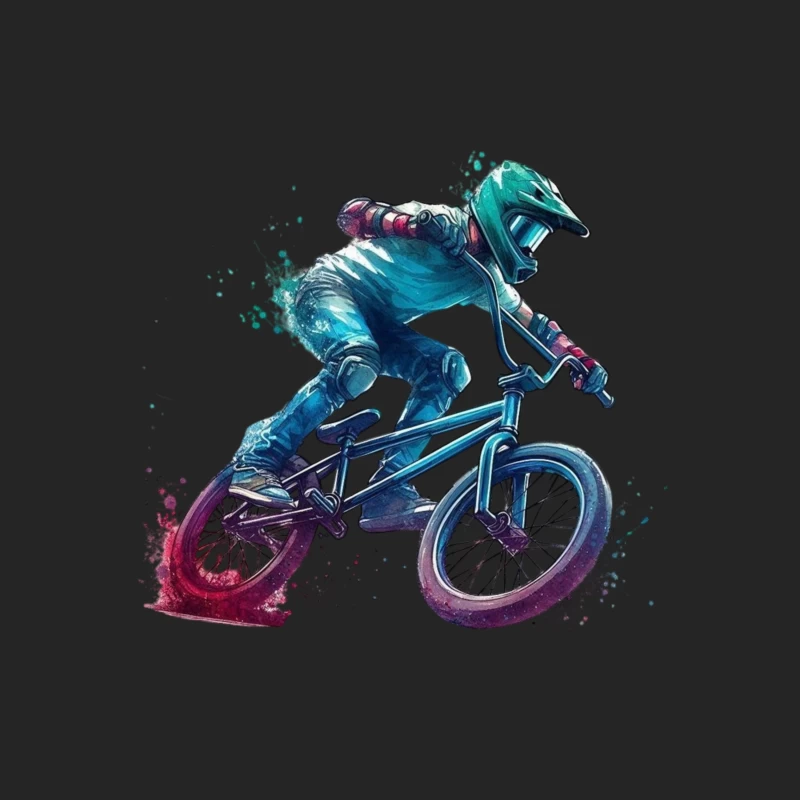 Dynamic BMX Biker in Action Male Pullover Sweatshirt