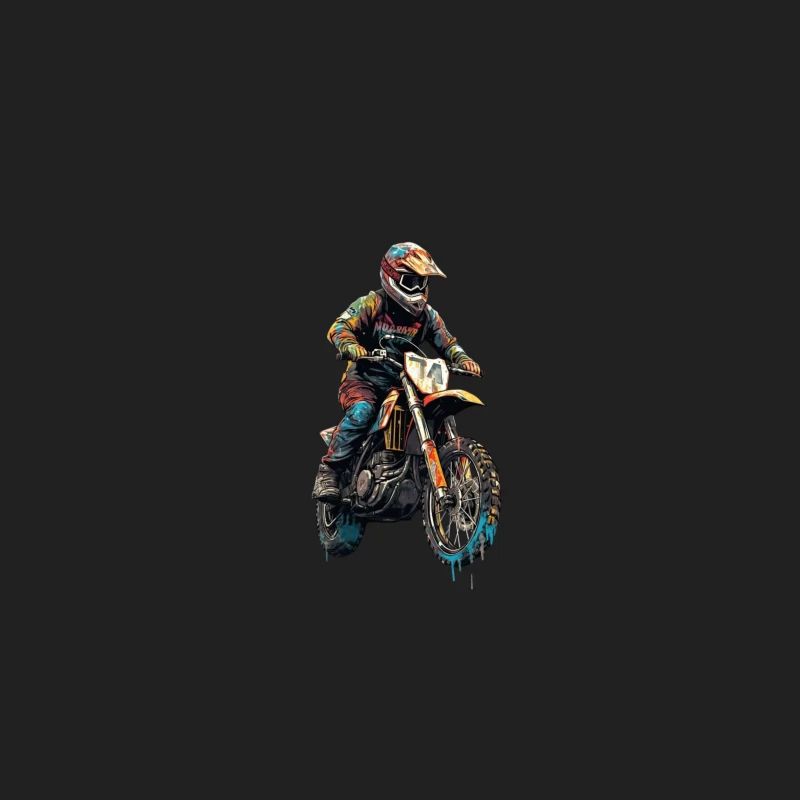 Dynamic Motocross Rider in Action Bucket Hat