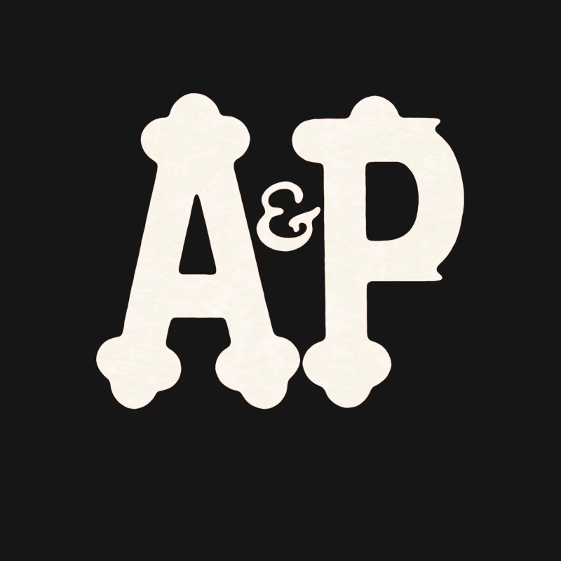 Decorative White AP Letters with Ampersand Male T-Shirt