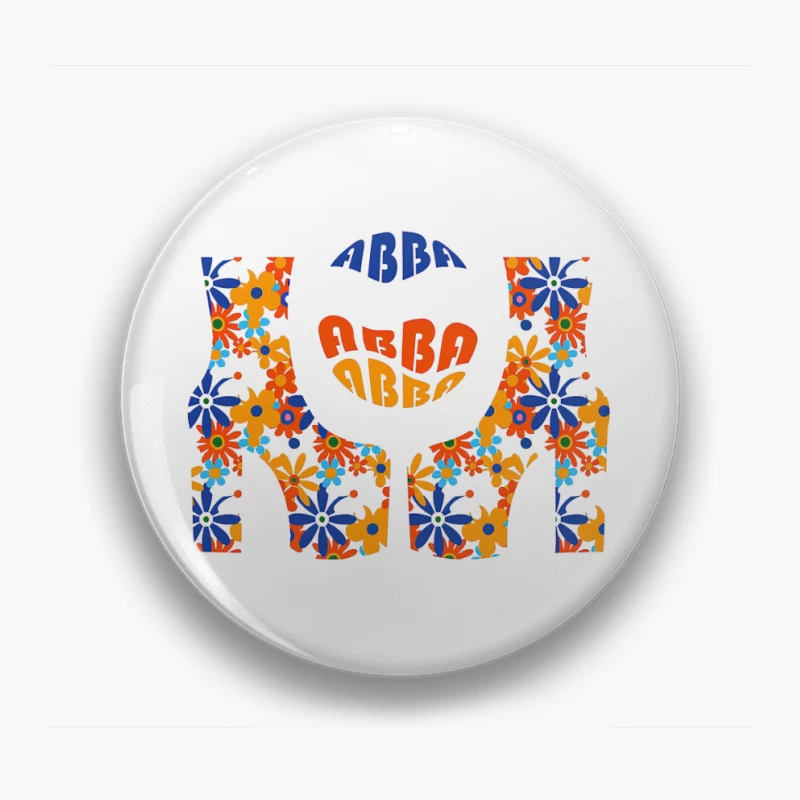 Abba Band Flowers Art Pin