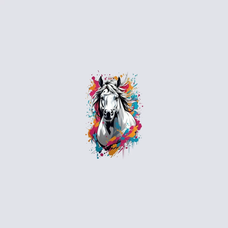 Colorful Digital Art of a Horse Coffee Mug