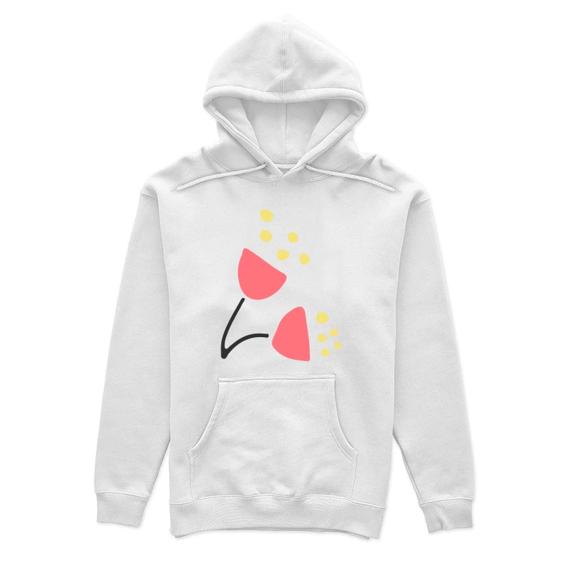 Fleurs stylisées avec points jaunes Femme Sweat à capuche