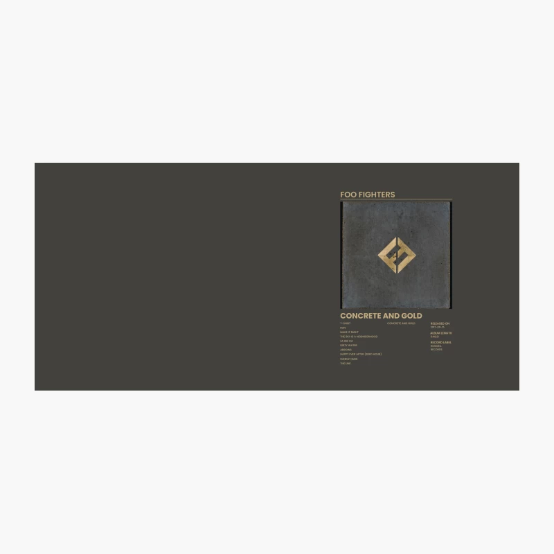 Foo Fighters' Concrete and Gold Album Cover with Tracklist Coffee Mug